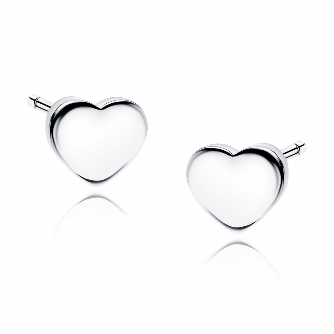Srebrne kolczyki wkrętki serduszka serca prezent grawer
