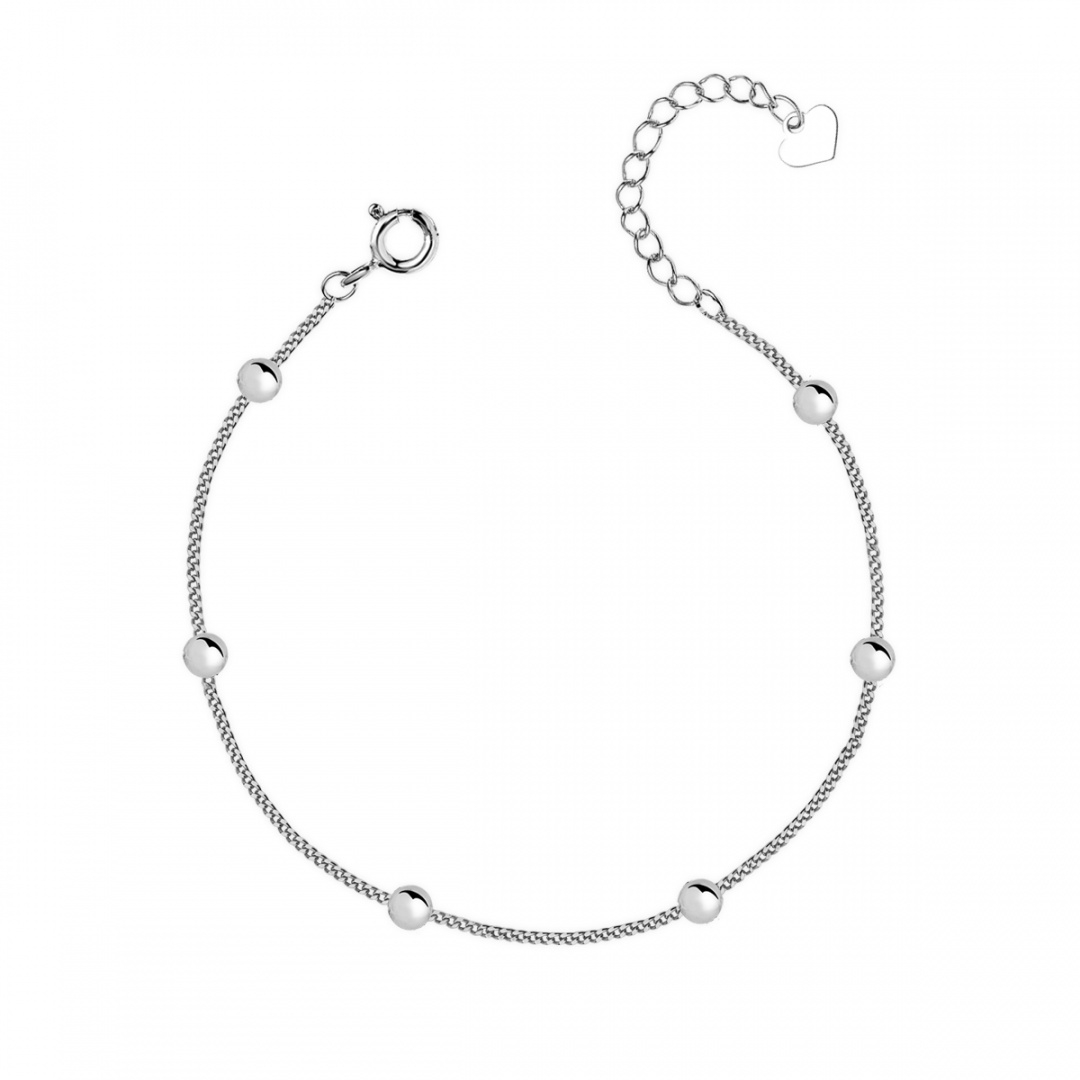 Srebrna bransoletka z kuleczkami delikatna bransoleta prezent