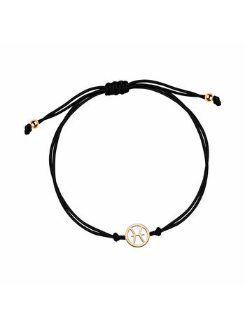 Bransoletka ze znakiem zodiaku Ryby na sznurku srebro prezent