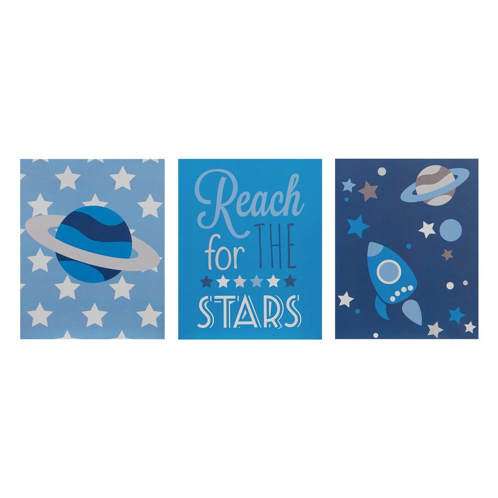 Obrazki dziecięce zestaw 3 szt. 16x20 cm Reach for the Stars – Premier Housewares