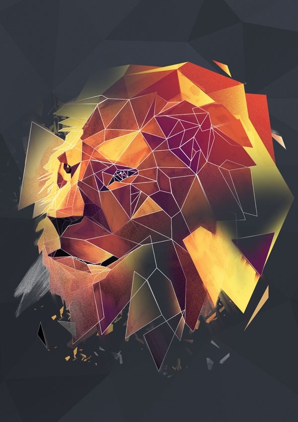 Lew szkic - plakat Wymiar do wyboru: 50x70 cm