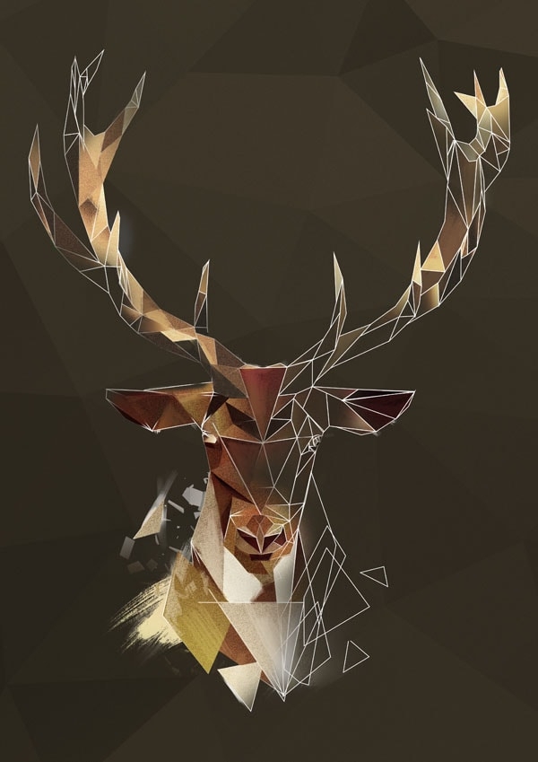 Jeleń szkic - plakat Wymiar do wyboru: 29,7x42 cm