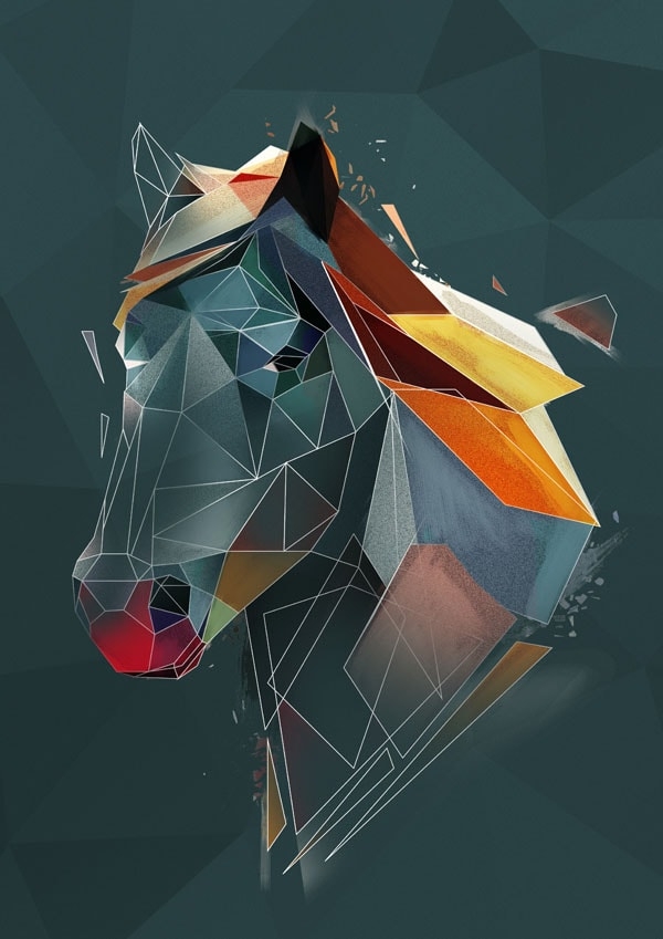 Koń szkic - plakat Wymiar do wyboru: 40x50 cm