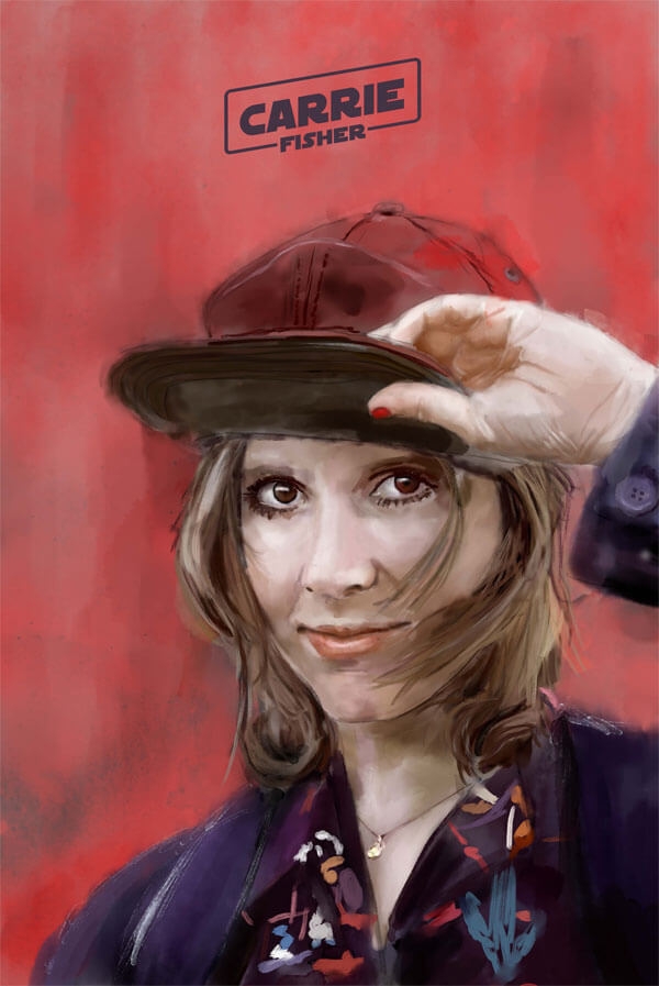 Plakat, Carrie Fisher, 50x70 cm