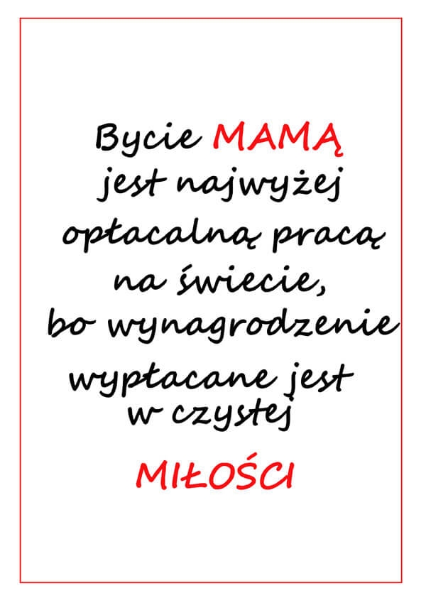 Plakat, Bycie mamą, 30x40 cm