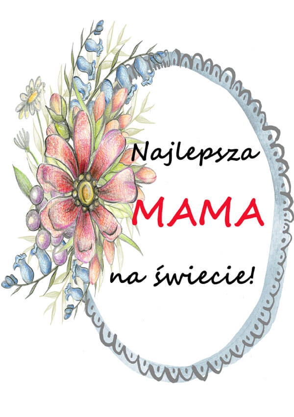 Plakat, Najlepsza mama, 21x29,7 cm