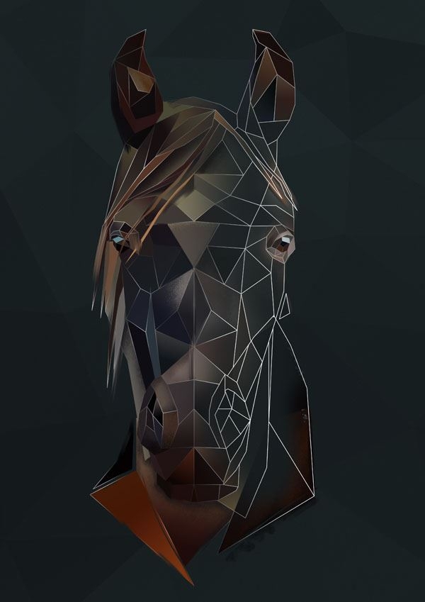 Czarny koń - plakat Wymiar do wyboru: 50x70 cm