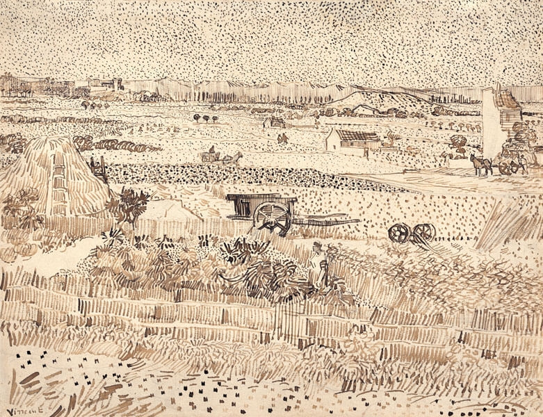 Plakat, Harvest The Plain of La Crau, Vincent van Gogh, 29,7x21 cm
