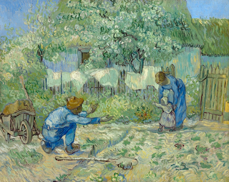 First Steps, after Millet, Vincent van Gogh - plakat 70x50 cm