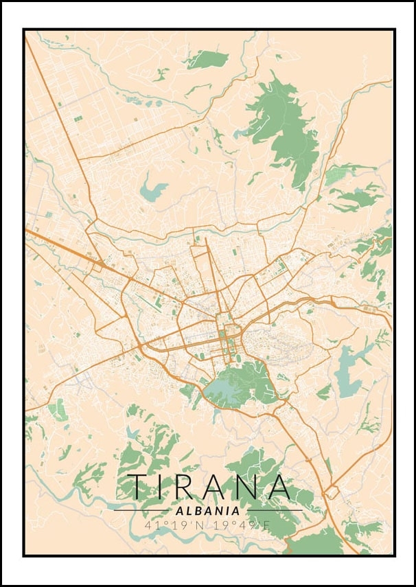 Galeria Plakatu, Plakat, Tirana Mapa Kolorowa, 50x70 cm