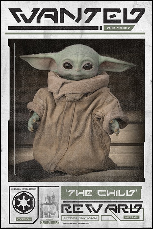 Star Wars The Mandalorian Yoda Wanted - plakat