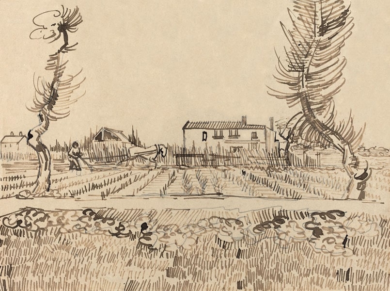Plakat, Ploughman in the Fields near Arles, Vincent van Gogh, 42x29,7 cm