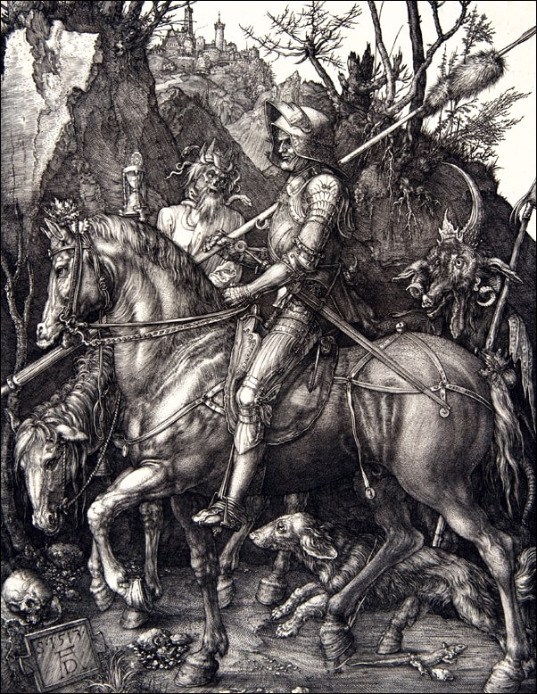 Galeria Plakatu, Plakat, Knight, Death, and the Devil, Albrecht Durer, 30x40 cm