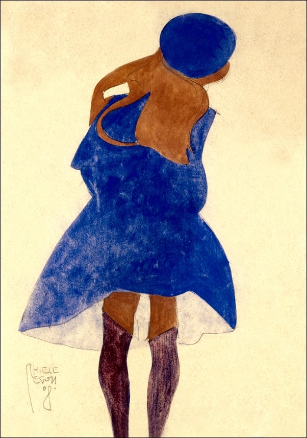 Standing Girl, Back View, Egon Schiele - plakat Wymiar do wyboru: 21x29,7 cm