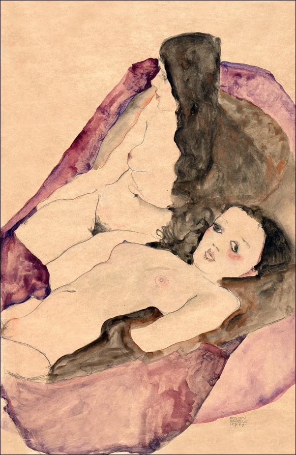 Two Reclining Nudes, Egon Schiele - plakat Wymiar do wyboru: 59,4x84,1 cm