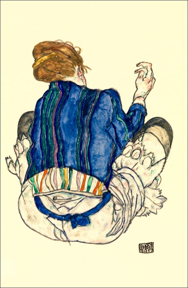 Seated Woman, Back View, Egon Schiele - plakat Wymiar do wyboru: 40x60 cm