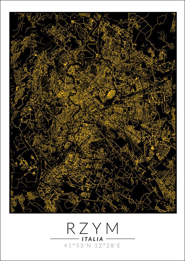 Galeria Plakatu, Plakat, Rzym Złota Mapa, 59,4x84,1 cm