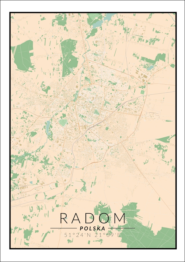 Galeria Plakatu, Plakat, Radom mapa kolorowa, 60x80 cm