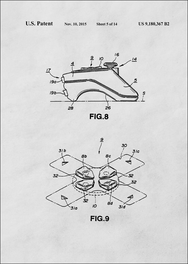 Patent, Sony Kontroler 2015 Bialy - plakat Wymiar do wyboru: 70x100 cm