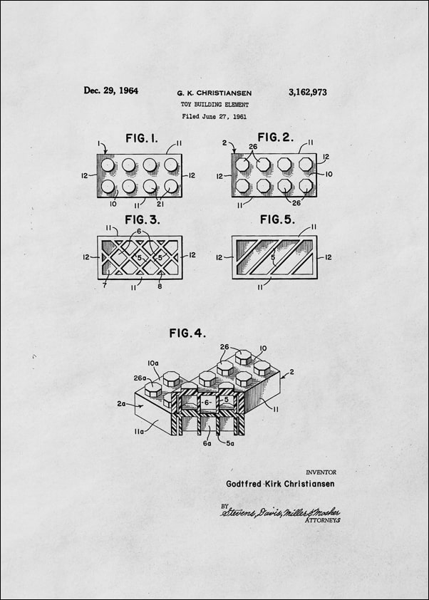 Patent, Lego II 1964 - plakat Wymiar do wyboru: 40x50 cm