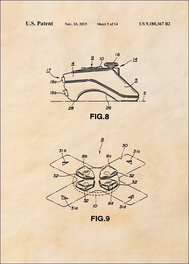 Patent, Sony Kontroler 2015 - plakat Wymiar do wyboru: 30x40 cm