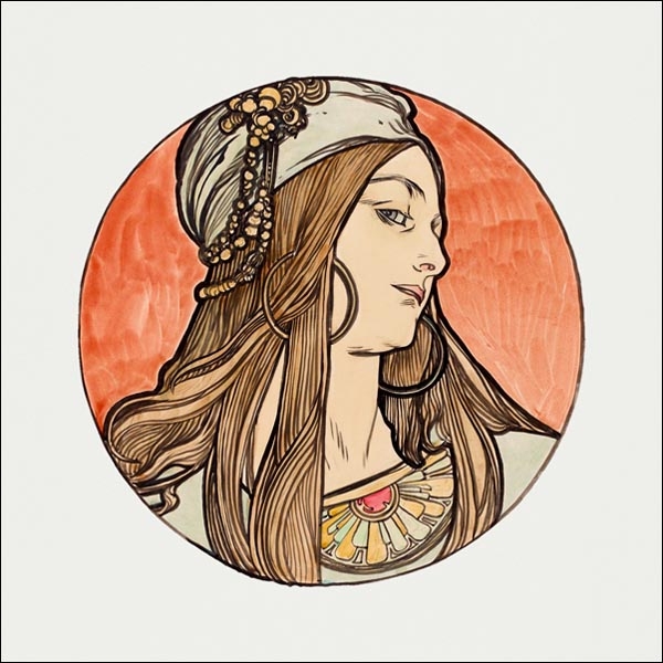Galeria Plakatu, Plakat, Stained glass window for the facade of the Fouquet boutique, Alphonse Maria Mucha, 40x40 cm