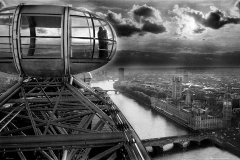 Plakat, Londyn - London Eye - Panorama, 91,5x61 cm