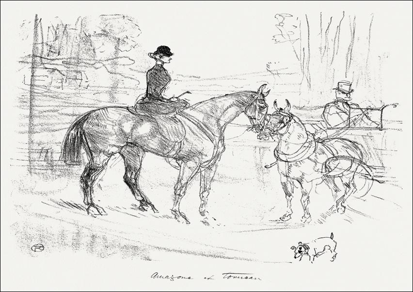 Galeria Plakatu, Plakat, Horsewoman and Cart, Henri De Toulouse-Lautrec, 50x40 cm