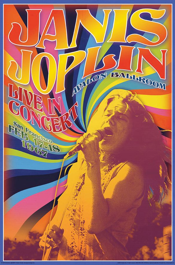 Buyartforless janis joplin  Concert plakat (60,96 x 91,44 cm) AQ 241346