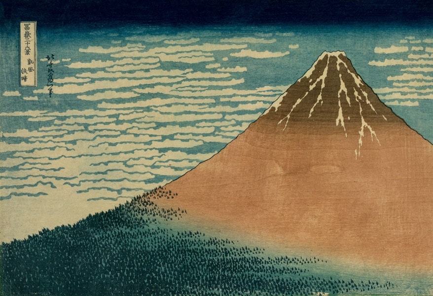 Plakat, Hokusai, Fuji in Clear Weather, 50x40 cm