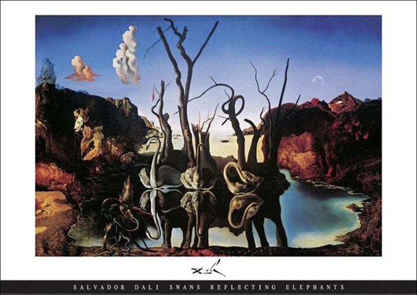 Close, Plakat, Salvador Dali Swans Reflecting Elephants, 91,5x61 cm