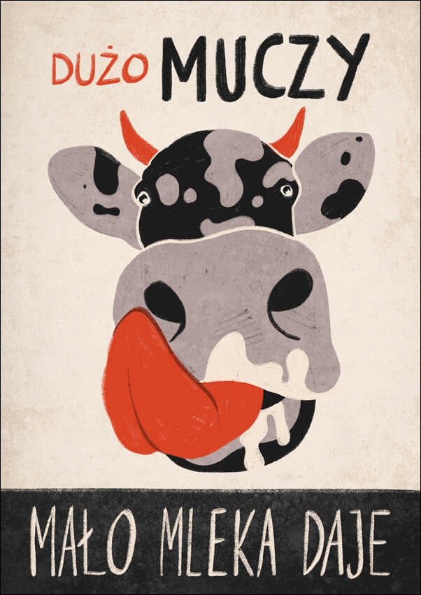 Krowa - plakat Wymiar do wyboru: 21x29,7 cm