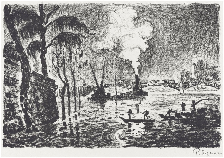 The Flooded Seine, Paul Signac - plakat 70x50 cm