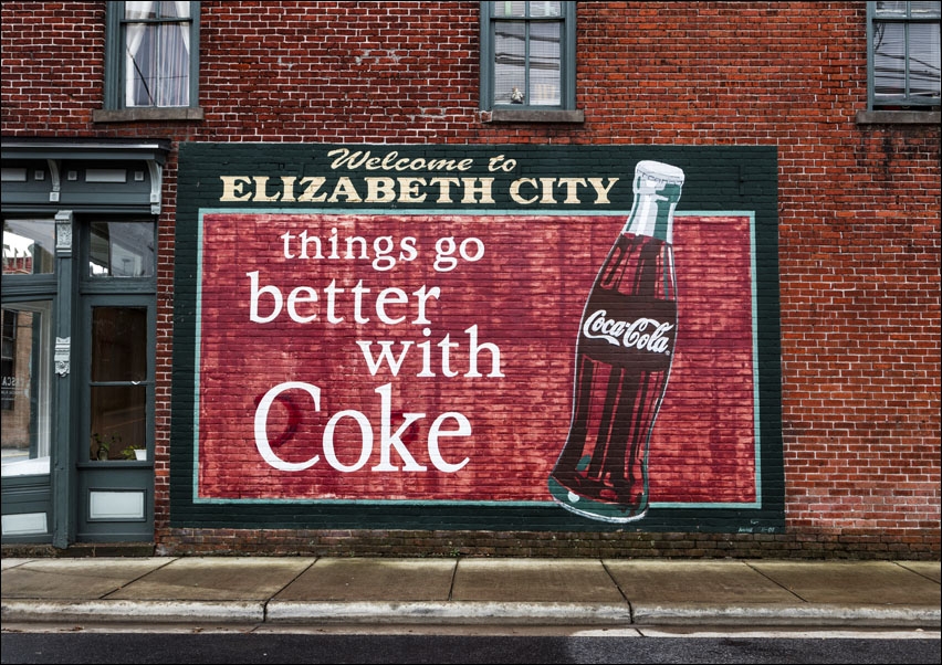 Coca-Cola mural that doubles as a welcome sign in Elizabeth City, North Carolina., Carol Highsmith - plakat 70x50 cm