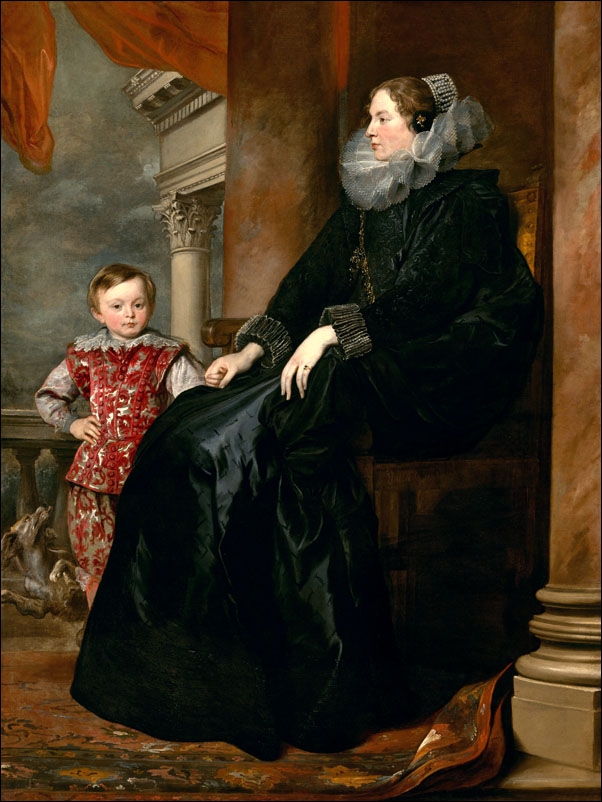 A Genoese Noblewoman and Her Son, c. 1626, Anthony van Dyck - plakat Wymiar do wyboru: 100x70 cm
