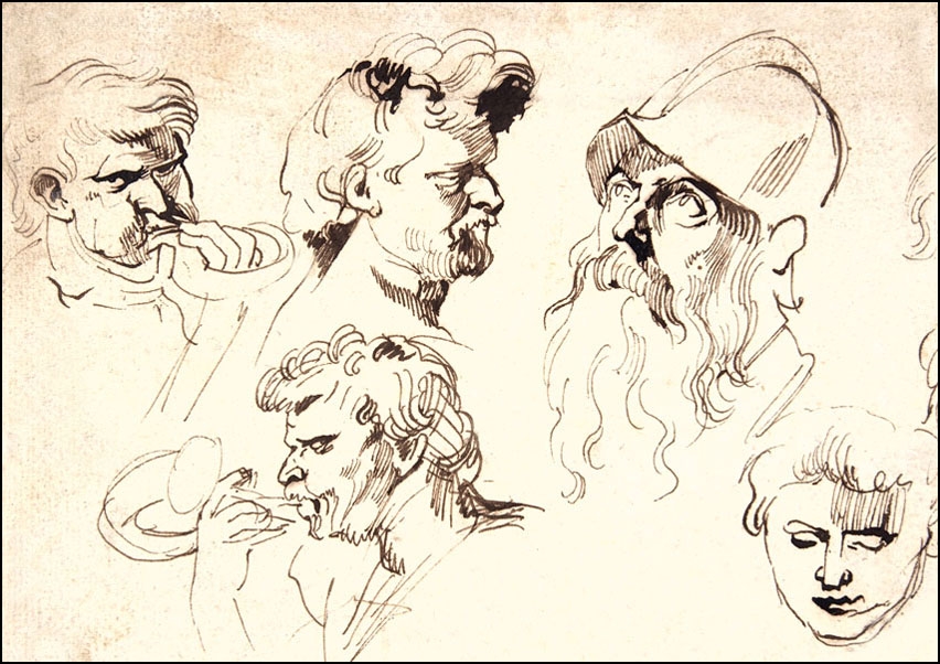 Sheet of Studies of Heads, Anthony van Dyck - plakat Wymiar do wyboru: 61x91,5 cm