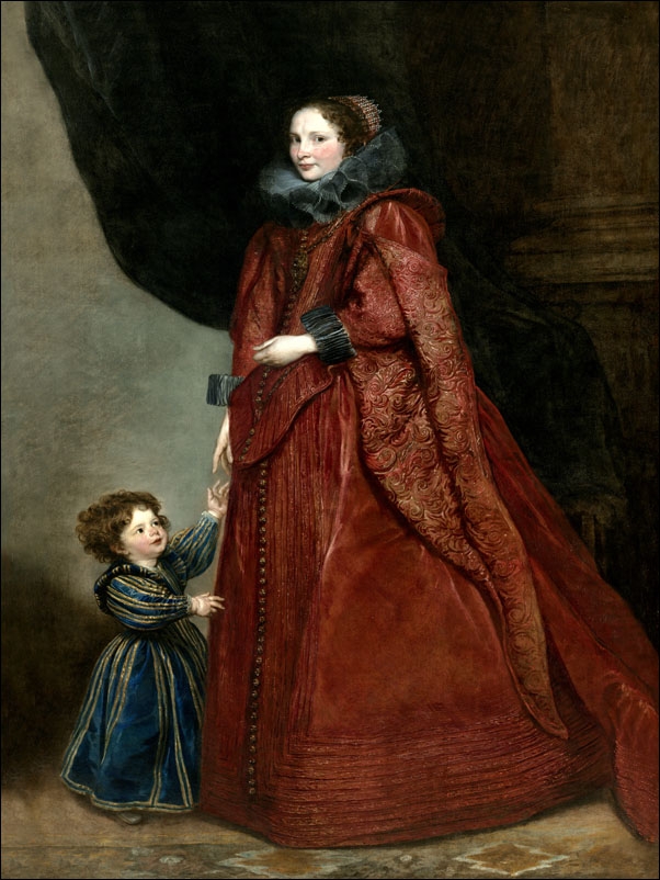 A Genoese Lady with Her Child, Anthony van Dyck - plakat Wymiar do wyboru: 40x40 cm
