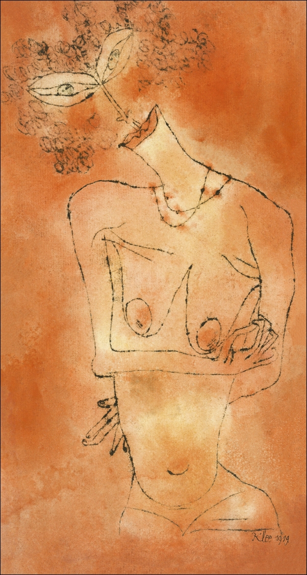 Lady Inclining Her Head, Paul Klee - plakat 50x70 cm