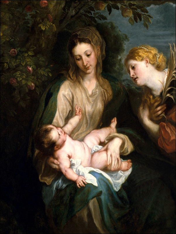 Virgin and Child with Saint Catherine of Alexandria, Anthony van Dyck - plakat Wymiar do wyboru: 30x40 cm