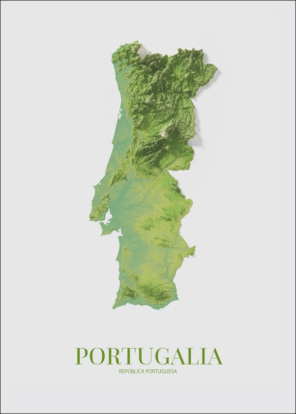 Portugalia, mapa - plakat 59,4x84,1 cm