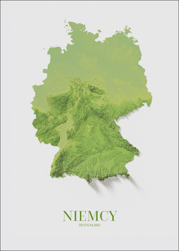 Niemcy, mapa - plakat 40x60 cm