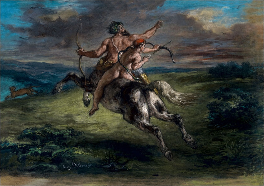 The Education of Achilles, Eugène Delacroix - plakat Wymiar do wyboru: 60x80 cm
