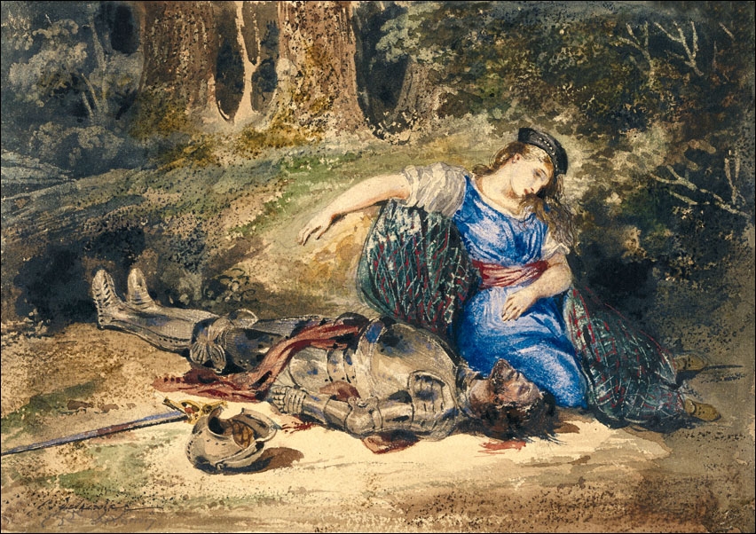 The Death of Lara, Eugène Delacroix - plakat Wymiar do wyboru: 40x50 cm