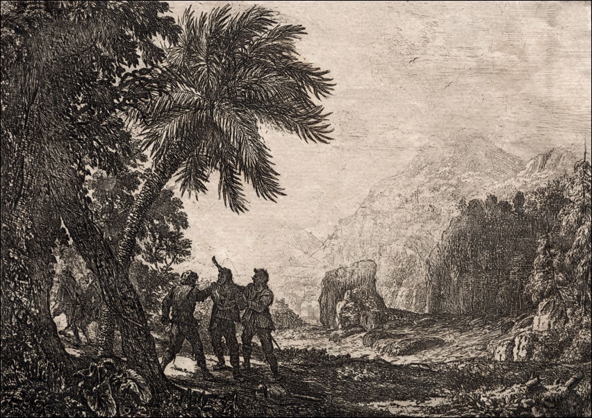 top Landscape with Brigands, Claude Lorrain - plakat Wymiar do wyboru: 100x70 cm
