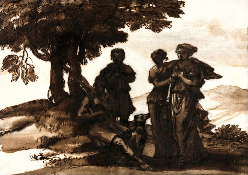 Pastoral Scene with Classical Figures, Claude Lorrain - plakat Wymiar do wyboru: 50x40 cm