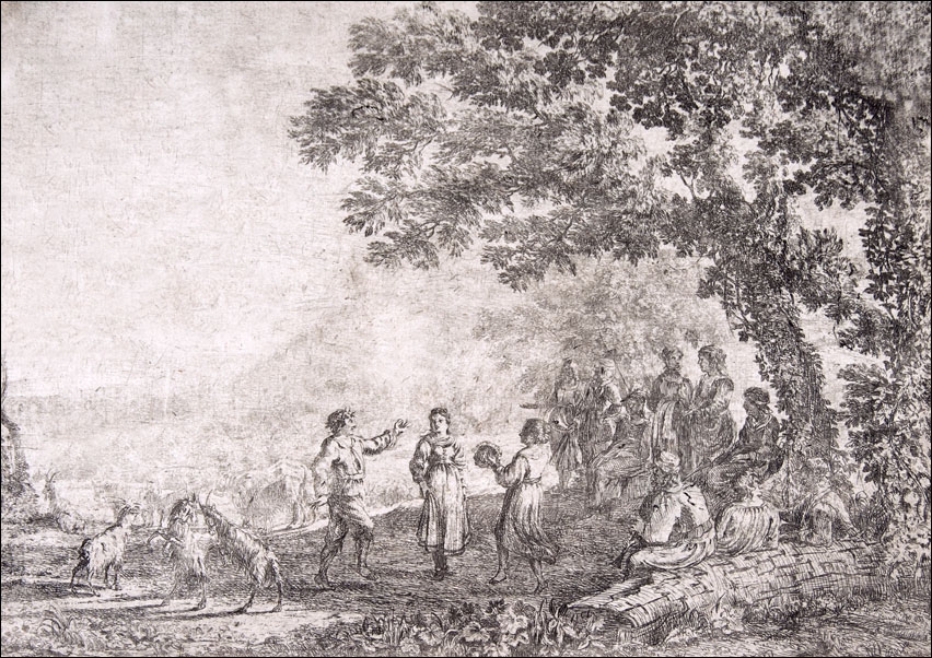 The Country Dance (Large Plate), Claude Lorrain - plakat Wymiar do wyboru: 70x50 cm