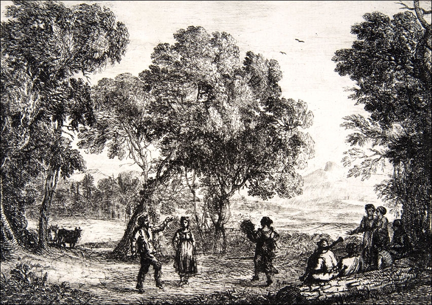 The Country Dance (Small Plate), Claude Lorrain - plakat Wymiar do wyboru: 70x50 cm