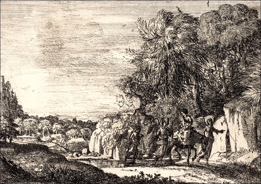 The Flight into Egypt, Claude Lorrain - plakat Wymiar do wyboru: 70x50 cm