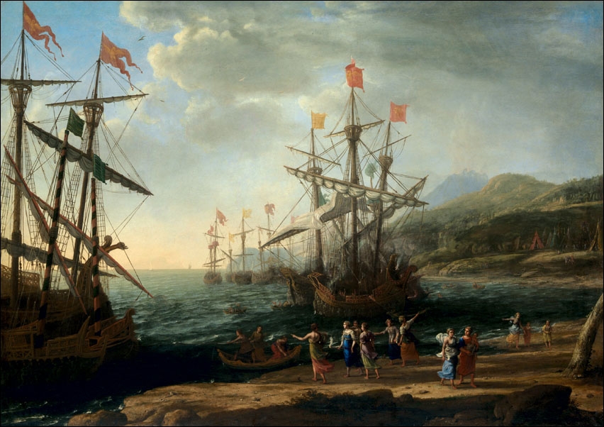 The Trojan Women Setting Fire to Their Fleet, Claude Lorrain - plakat Wymiar do wyboru: 42x29,7 cm