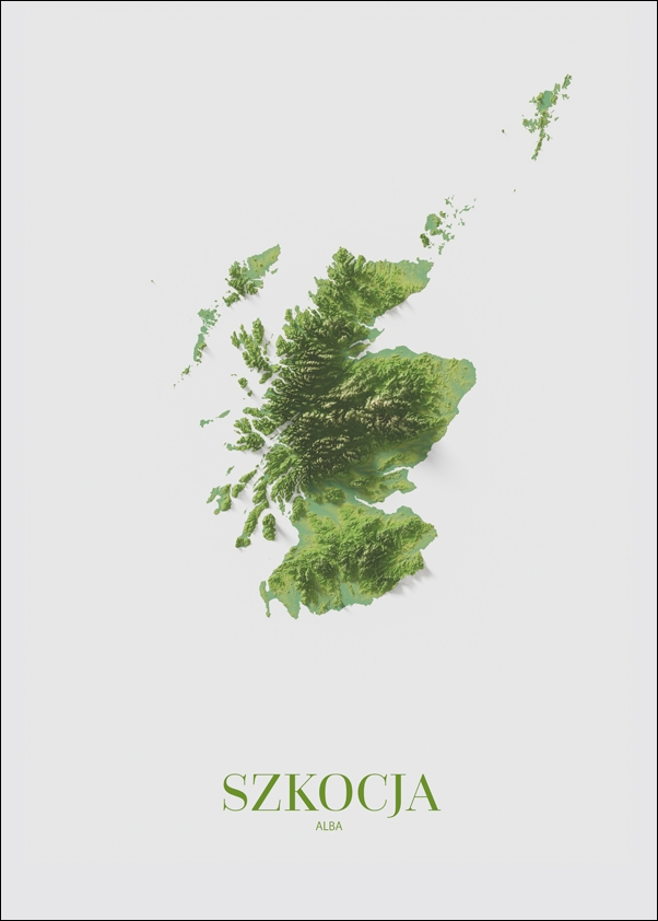 Szkocja, mapa - plakat 21x29,7 cm